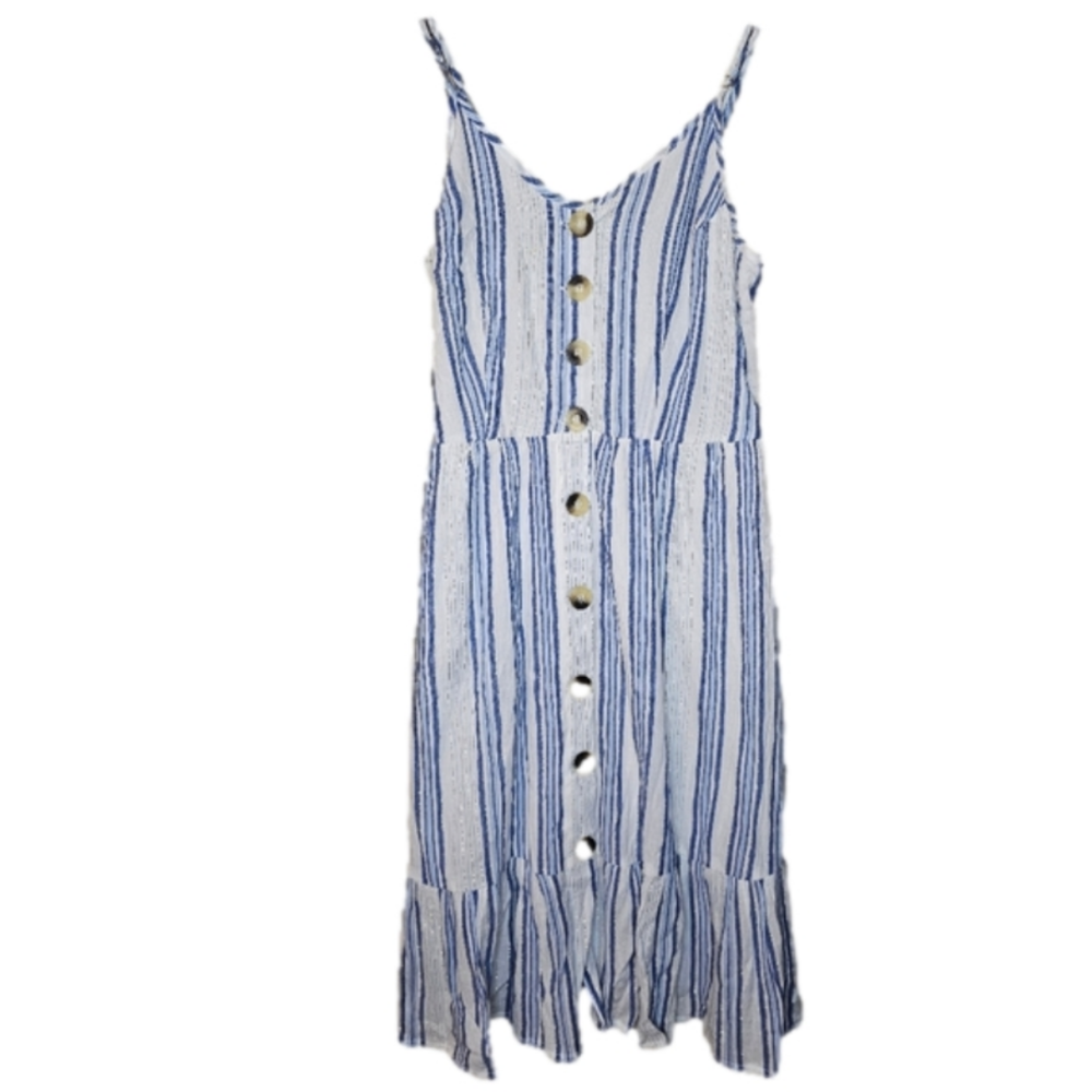 Japna Nautical striped dress with Metallic thread Size XS NWT